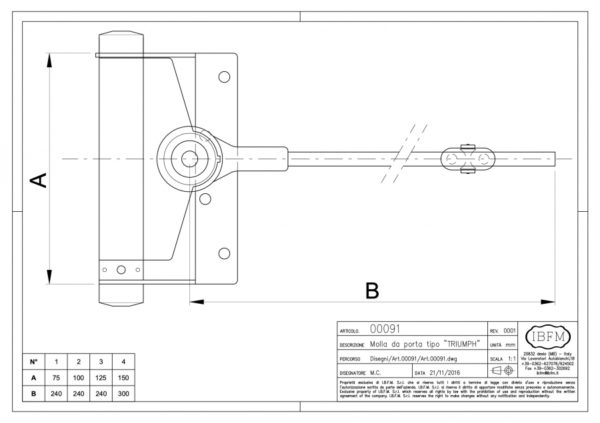 FERME PORTE 75 MM ART.91 IBFM