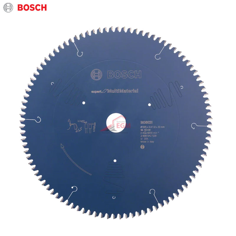 DISQUE CIRCUL CARBURE ALL 305X2.4MMX30 Z 96 EXPERT MULTI MATERIAL BOSCH