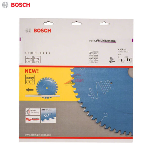 DISQUE CIRCUL CARBURE ALL 305X2.4MMX30 Z 96 EXPERT MULTI MATERIAL BOSCH