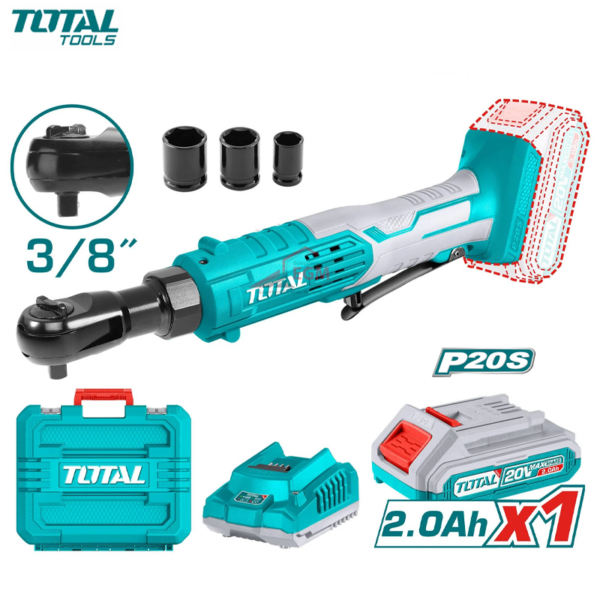 CLE A CLIQUET SANS FIL 20V AVEC 1 BATTERIE & 1 CHARGEUR TOTAL