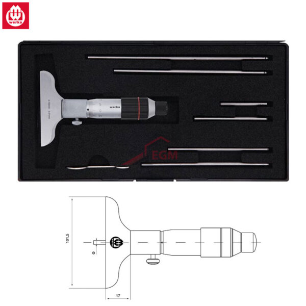 MICROMETRE DE PROFONDEUR 0-200MM 0.01MM WERKA