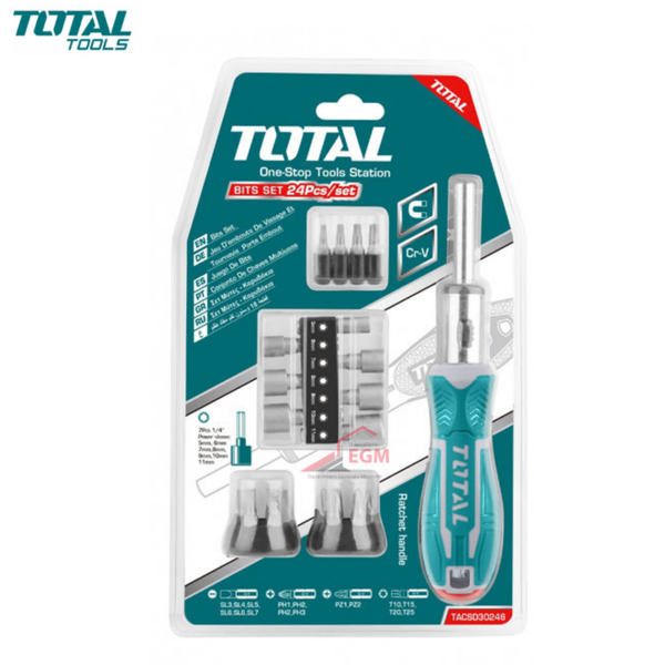 T VIS A CLIQUET CR-V 23 EMBOUTS HEX/FR/AM/TORX TOTAL