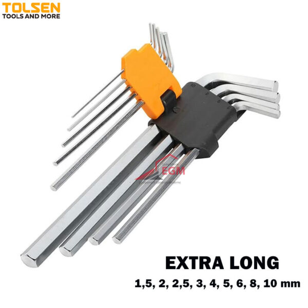 JX CLE MALE EXTRA LONG 9PCS 1.5-10MM CR-V TOLSEN