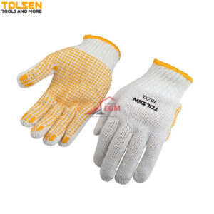 PAIRE GANT JARDINIER TRICOTE COTON+POLYST PIK JAUNE 45006 TOLSEN