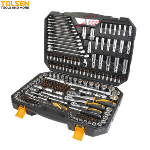 COFRE CLE A MIXTE ET DOUILLE 6 PANT-TORX & EMBOUT T VIS CR-V216PCS TOLSEN