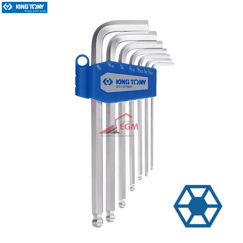 JEU CLE MALE SERIE LONG 3/32"-3/8" KING TONY JEU CLE MALE SERIE LONG 3/32"-3/8" KING TONY