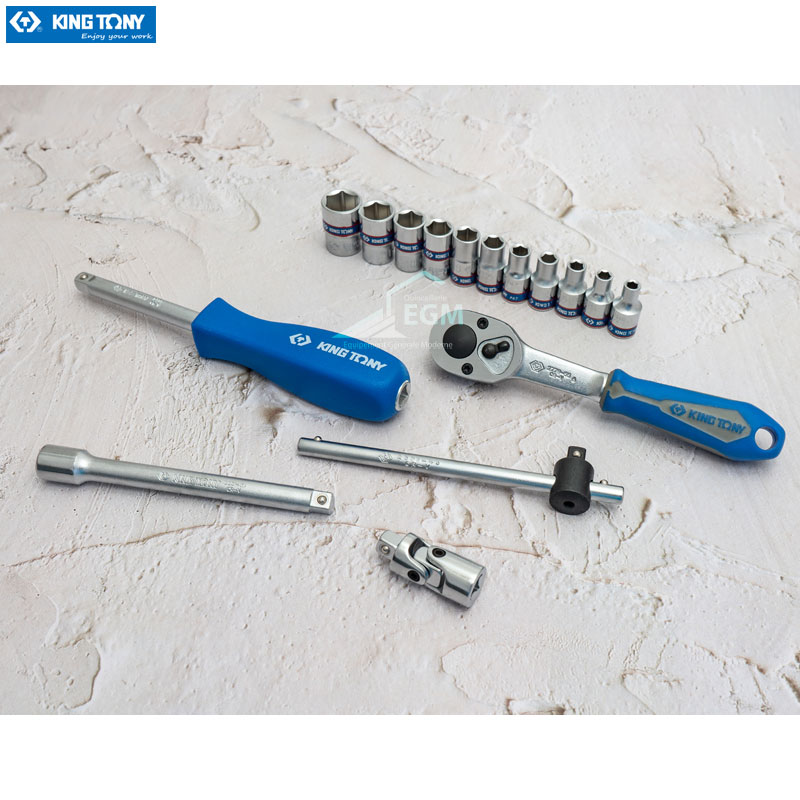 COFFRE CLE DOUILLE 1/4 4MM-13MM 6PANS 16PCS KING TONY COFFRE CLE DOUILLE 1/4 4MM-13MM 6PANS 16PCS KING TONY