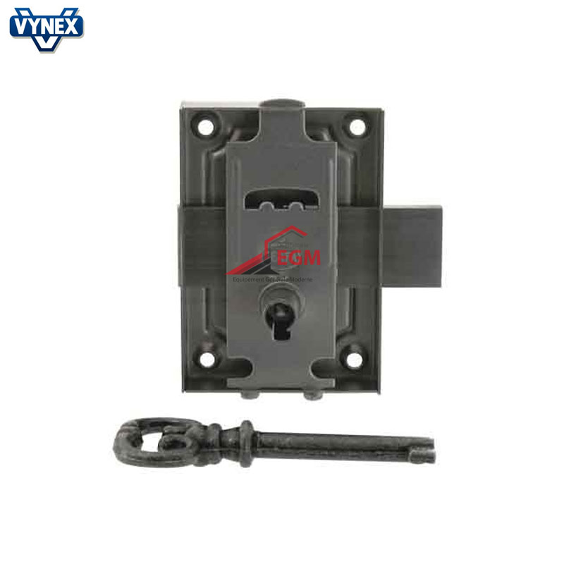 SERRURE DE PLACARD EN APPLIQUE 20MM CLE DROITE EN ACIER BRONZE VYNEX SERRURE DE PLACARD EN APPLIQUE 20MM CLE DROITE EN ACIER BRONZE VYNEX
