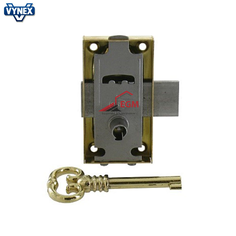 SERRURE DE PLACARD EN APPLIQUE UNIVERSELLE 20MM EN ACIER LAITONNE VYNEX SERRURE DE PLACARD EN APPLIQUE UNIVERSELLE 20MM EN ACIER LAITONNE VYNEX