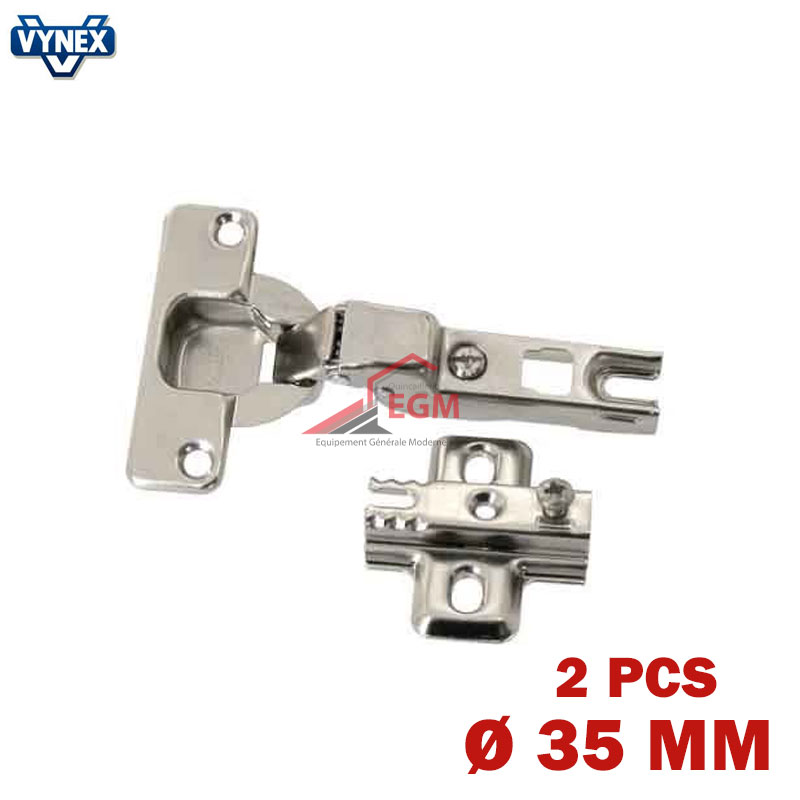 CHARNIERE INVISIBLE A RESSORT D35MM OUVRE 110° 2PCS VYNEX CHARNIERE INVISIBLE A RESSORT D35MM OUVRE 110° 2PCS VYNEX