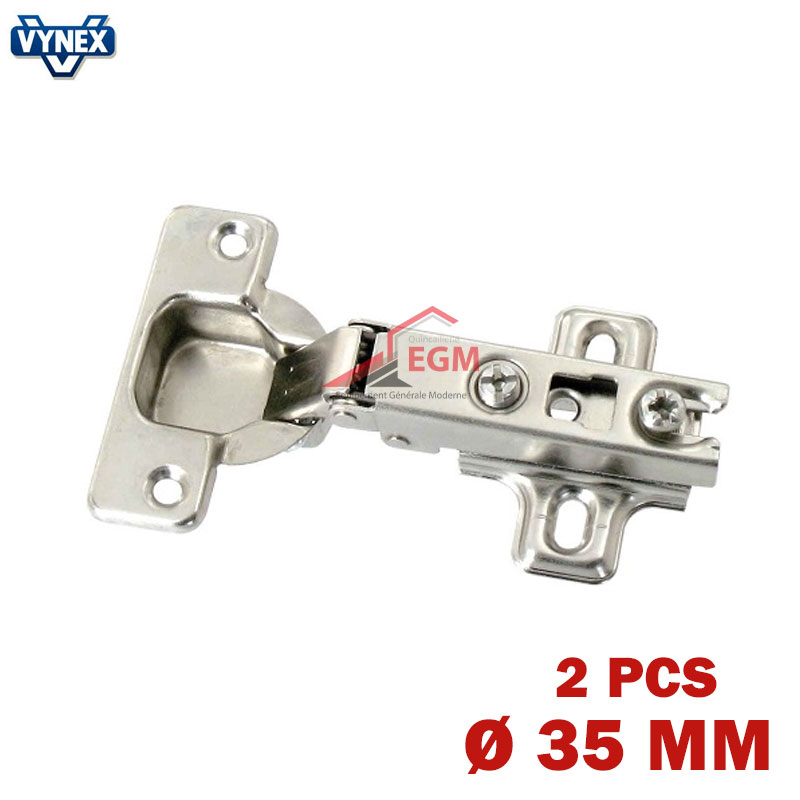 CHARNIERE INVISIBLE A RESSORT D35MM OUVRE 110° 2PCS VYNEX CHARNIERE INVISIBLE A RESSORT D35MM OUVRE 110° 2PCS VYNEX