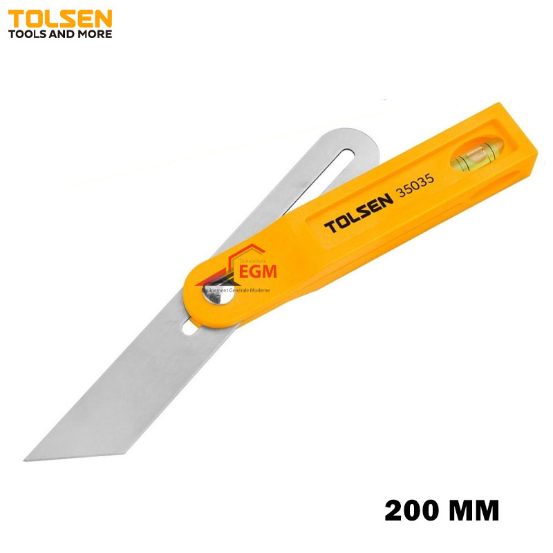 FAUSSE EQUERRE A NIVEAU LAME EN ACIER INOXYDABLE 200MM TOLSEN FAUSSE EQUERRE A NIVEAU LAME EN ACIER INOXYDABLE 200MM TOLSEN