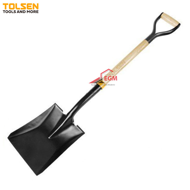 PELLE CARRE AVEC MANCHE EN BOIS AVEC ANNEAU 1025MM TOLSEN PELLE CARRE AVEC MANCHE EN BOIS AVEC ANNEAU 1025MM TOLSEN