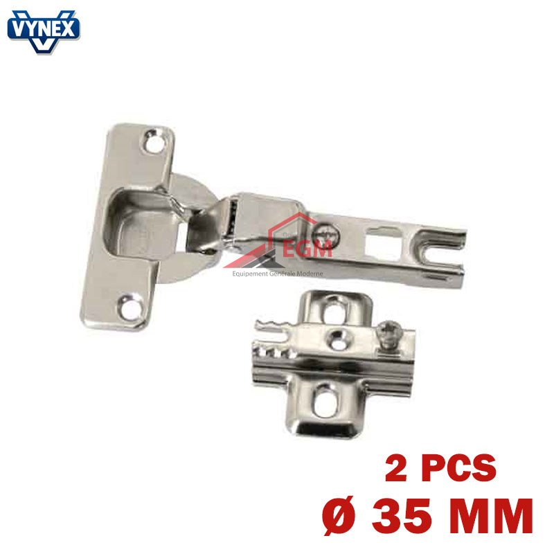 CHARNIERE INVISIBLE A RESSORT D35MM OUVRE 110° 2PCS VYNEX CHARNIERE INVISIBLE A RESSORT D35MM OUVRE 110° 2PCS VYNEX