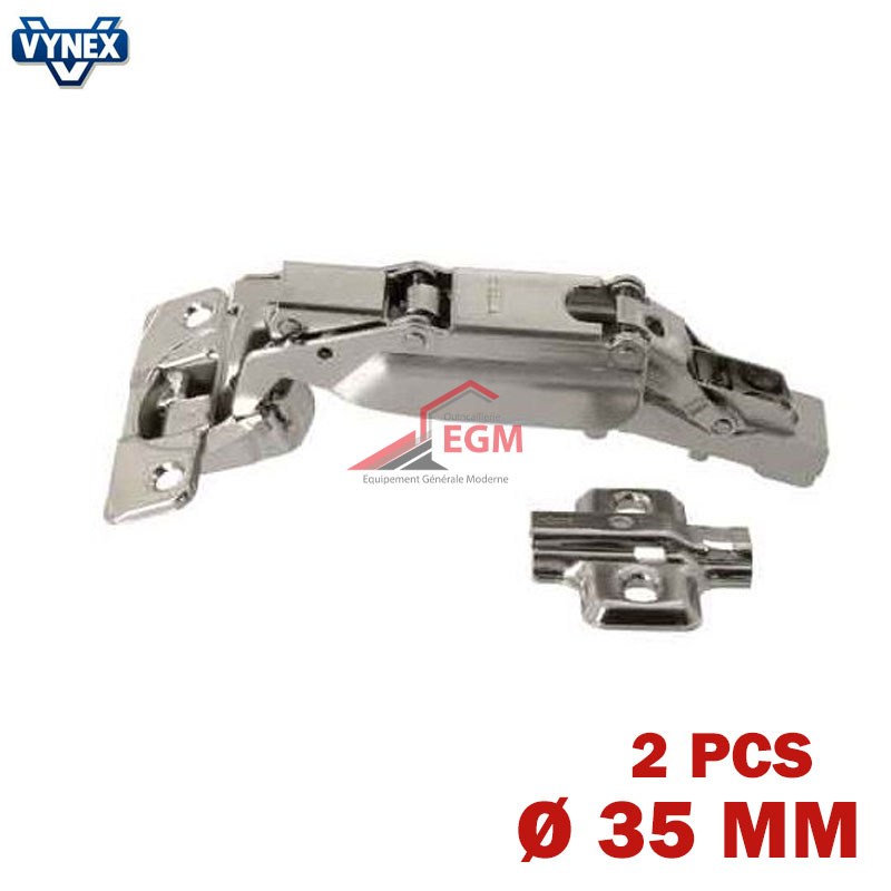 CHARNIERE INVISIBLE A RESSORT D35MM A CLIP OUVRE 180° 2PCS VYNEX CHARNIERE INVISIBLE A RESSORT D35MM A CLIP OUVRE 180° 2PCS VYNEX