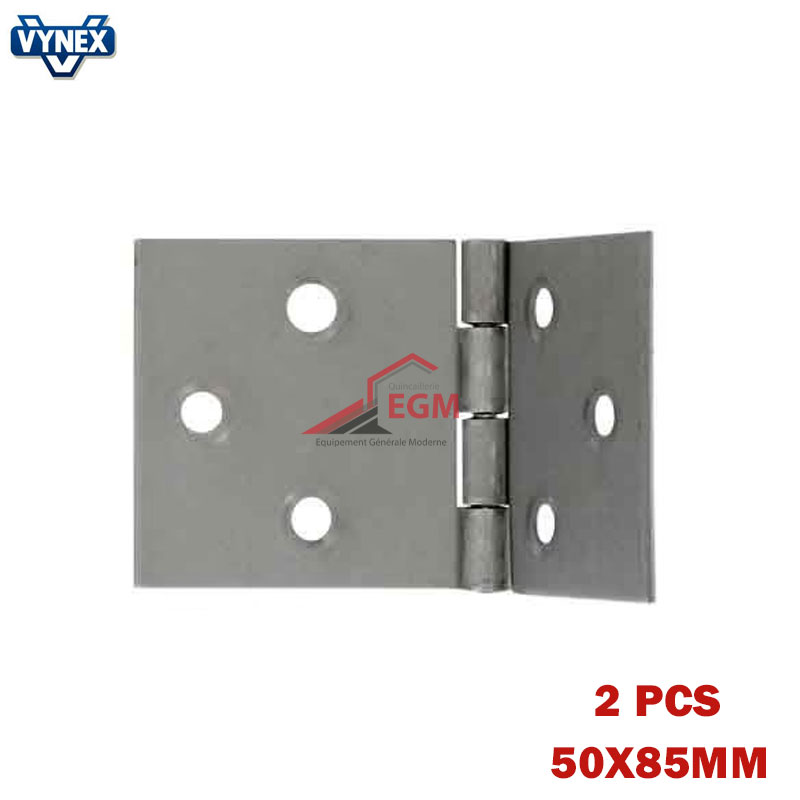 CHARNIERE RENFORCEE EN ACIER ZINGUE 50X85MM 2PCS VYNEX CHARNIERE RENFORCEE EN ACIER ZINGUE 50X85MM 2PCS VYNEX