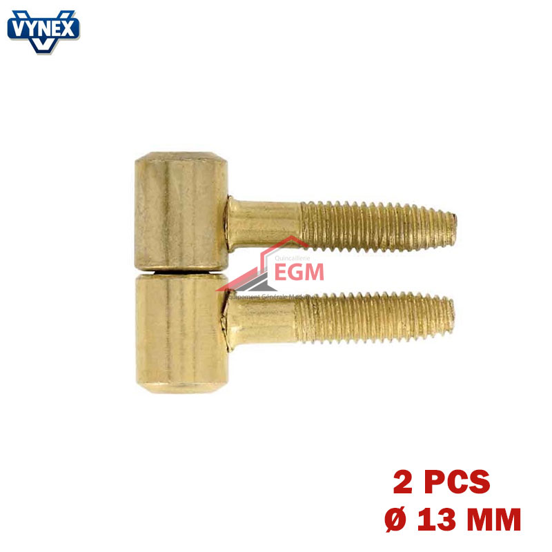 CHARNIERE A FICHE A VISSER D13 EN ACIER LAITONNE 2PCS VYNEX CHARNIERE A FICHE A VISSER D13 EN ACIER LAITONNE 2PCS VYNEX