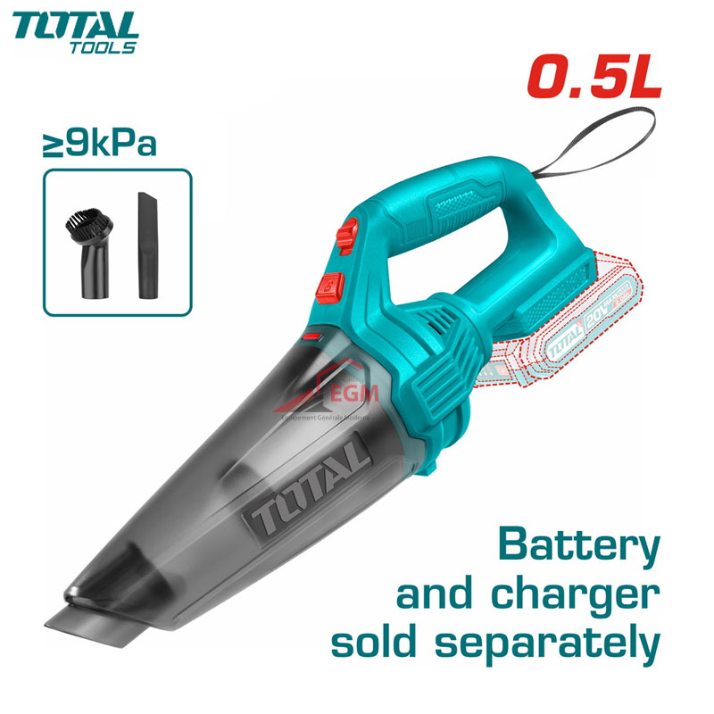 ASPIRATEUR VOITURE RECHARGABLE SANS FIL 20V SANS CHARGEUR & BATTERIE TOTAL ASPIRATEUR VOITURE RECHARGABLE SANS FIL 20V SANS CHARGEUR & BATTERIE TOTAL