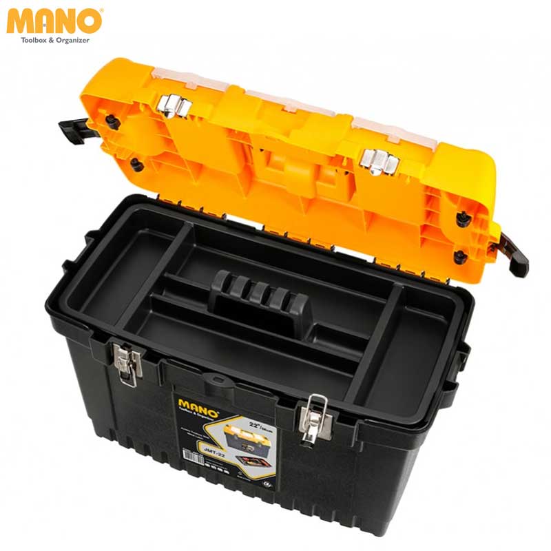 BOITE A OUTIL PLASTIQUE JUMBO 22" NOIR & JAUNE MANO BOITE A OUTIL PLASTIQUE JUMBO 22" NOIR & JAUNE MANO