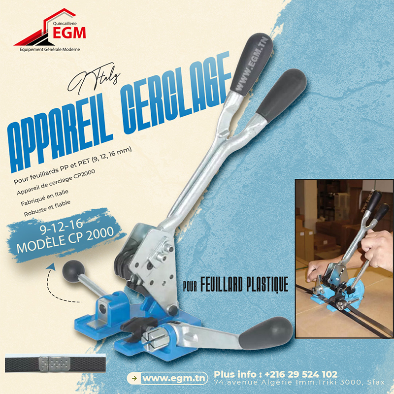 APPAREIL DE CERCLAGE 9-12-16 MODÈLE CP 2000 ITALY APPAREIL DE CERCLAGE 9-12-16 MODÈLE CP 2000 ITALY