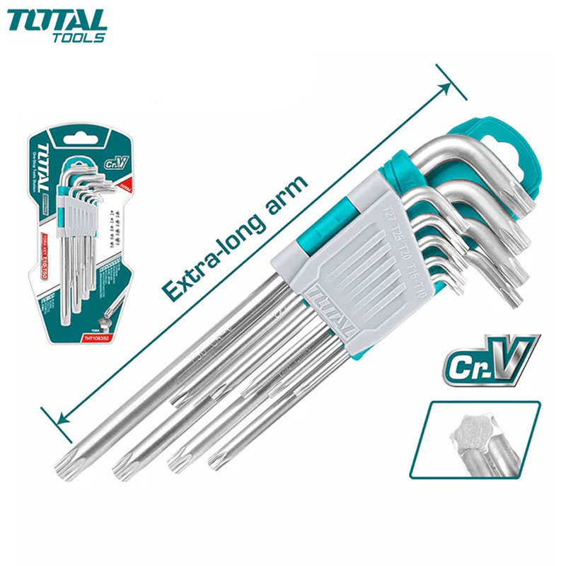 JEUX CLE MALE TORX EXTRA LONG S2 T10-T50 9PCS TOTAL JEUX CLE MALE TORX EXTRA LONG S2 T10-T50 9PCS TOTAL