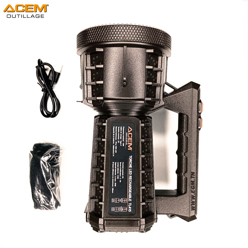 TORCHE LED 15W RECHARGABLE+COB ETANCHE IP66 ACEM TORCHE LED 15W RECHARGABLE+COB ETANCHE IP66 ACEM