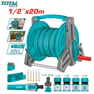 ENROULEUR MANUEL POUR TUYAU ARROSAGE 1/2"X20M TOTAL