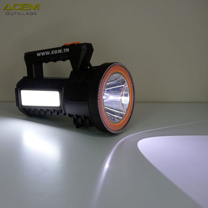 TORCHE LED 15W RECHARGABLE+COB ETANCHE IP66 ACEM TORCHE LED 15W RECHARGABLE+COB ETANCHE IP66 ACEM