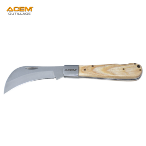 COUTEAU ELECTRECIEN 1 LAME MANCHE BOIS AVEC DENUDE AC-1323 ACEM