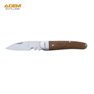 COUTEAU ÉLECTRICIEN 1 LAME MANCHE BOIS AVEC DENUDE AC-1130 ACEM