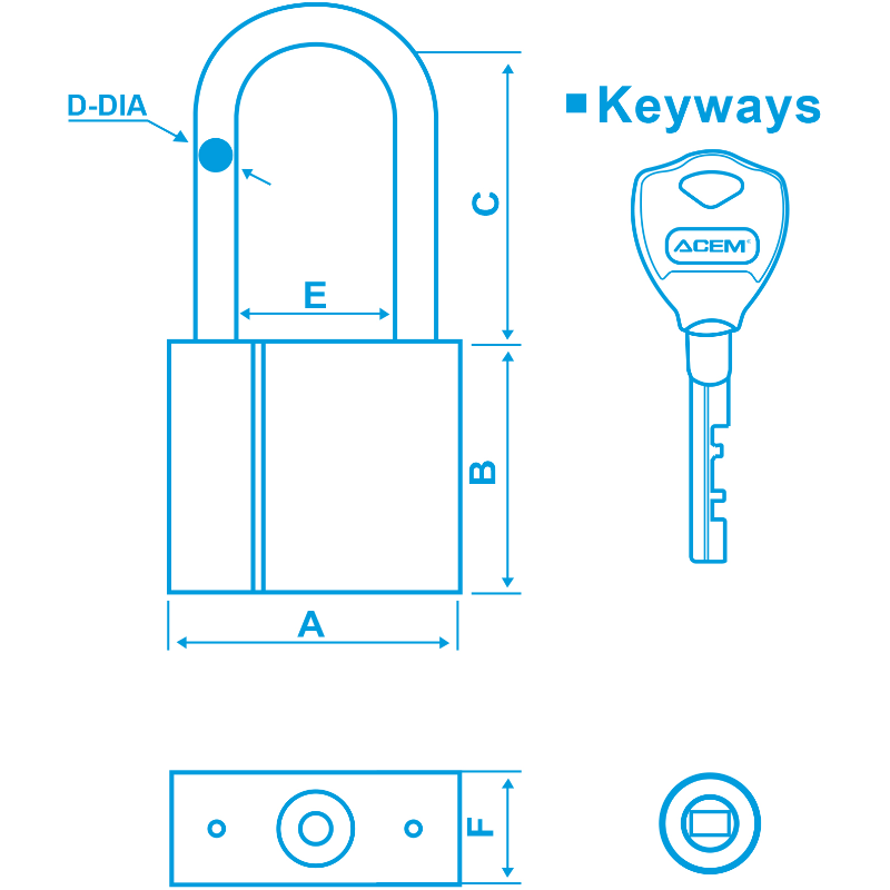 CADENAS BLOCUS CARRE 50 MM SERIE LONGUE CS050L ACEM CADENAS BLOCUS CARRE 50 MM SERIE LONGUE CS050L ACEM