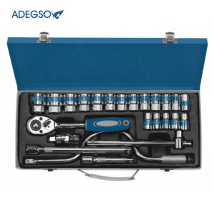 COFFRET CLE A DOUILLE 1/2" 6 PANT 24PCS 10-32MM CR-V ADEGSO