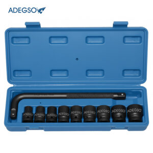 COFFRET CLE A DOUILLE IMPACT AVEC BRAS EN L 1/2" 10-24 10PCS ADEGSO
