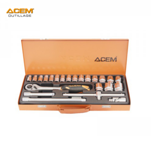 COFFRET CLE DOUIL 1/2" 17PCS 6 PANS 10-27MM ACEM