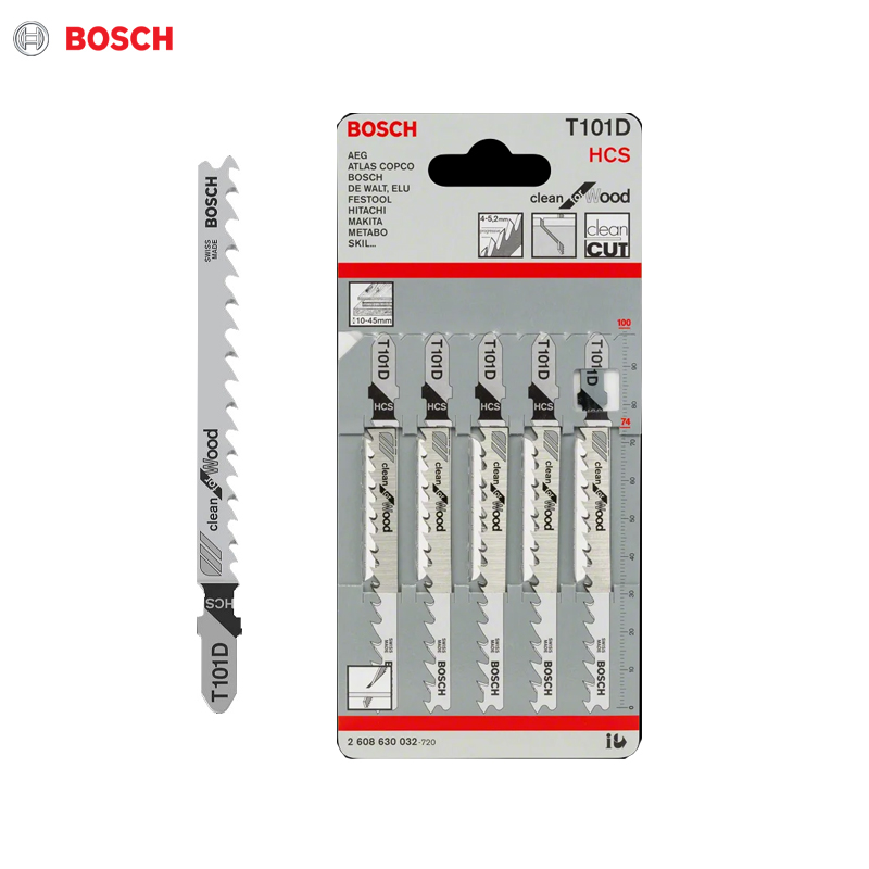JEUX DE LAME SCIE SAUTEUSE 100MM T 101D HCS CLEAN FOR WOOD 5PCS - BOSCH JEUX DE LAME SCIE SAUTEUSE 100MM T 101D HCS CLEAN FOR WOOD 5PCS - BOSCH