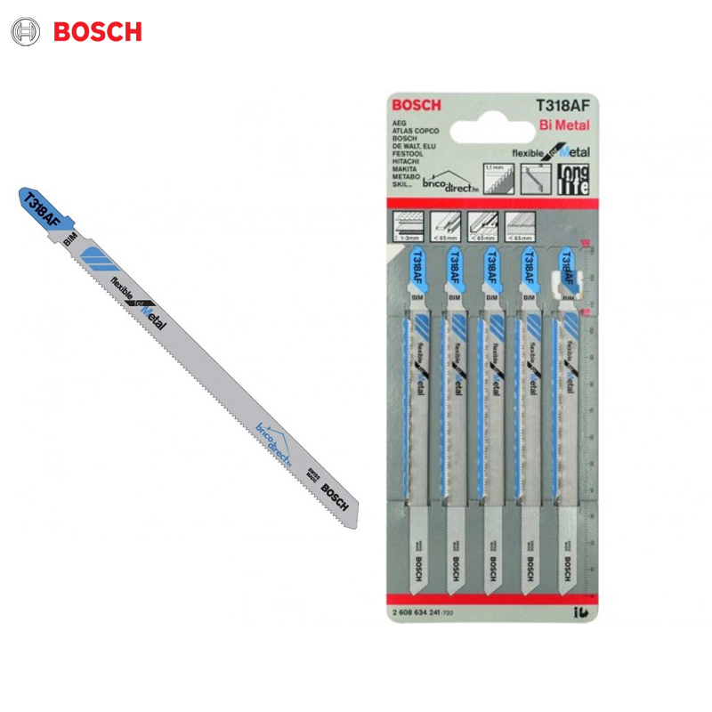 JEUX DE LAME SCIE SAUTEUSE T318AF FLEXIBLE POUR METAL - BOSCH JEUX DE LAME SCIE SAUTEUSE T318AF FLEXIBLE POUR METAL - BOSCH