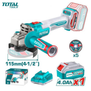 MEULE A DISQUE CHARG 115MM 20.0V 4.0Ah AVEC CHARG & 1 BATTERIE TOTAL