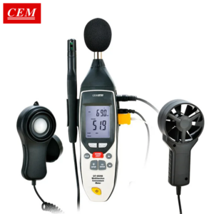 MESUREUR D'ENVIRONNEMENT MULTIFONCTION 5EN1 SONOMETRE LUXMETRE HYGRO ANEMOMETRE THERMOMETRE CEM