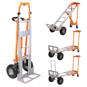 DIABLE DE MANUTENTION CONVERTIBLE 3 EN 1 EN ALUM TRANSFORMABLE ROUE GONFLABLE CHARGE 300-400KG