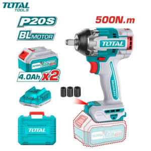 BOULONNEUSE A CHOC RECH SANS FIL 20V 500NM AVEC CHARGEUR & 2 BATTERIES 4.0AH TOTAL