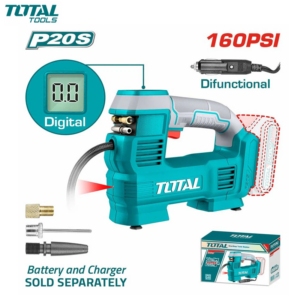 COMPRESSEUR PORTATIF CHARG 20V 11BAR/35L/MIN SANS CHARGEUR & BATTERIE TOTAL