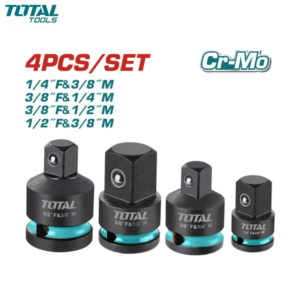 JX DE 4 REDUCTEURS IMPACT F1/4"-M3/8" F3/8"-M1/4" F3/8"-M1/2" F1/2"-M3/8" TOTAL
