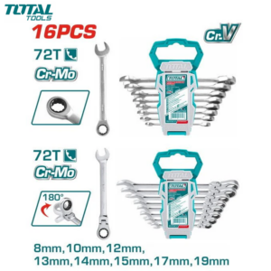 JEUX CLE A MIXTE A CLIQUET DROITE & ARTICULE 16PCS 8-19 TOTAL
