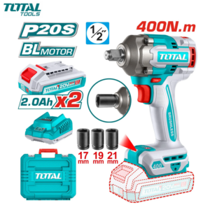 BOULONNEUSE A CHOC RECH SANS FIL 20V 405NM AVEC CHARGEUR & 2 BATTERIES 2.0AH TOTAL